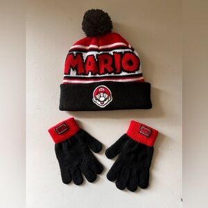 Super Mario Bros.Nintendo Boys Beanie And Gloves.‎